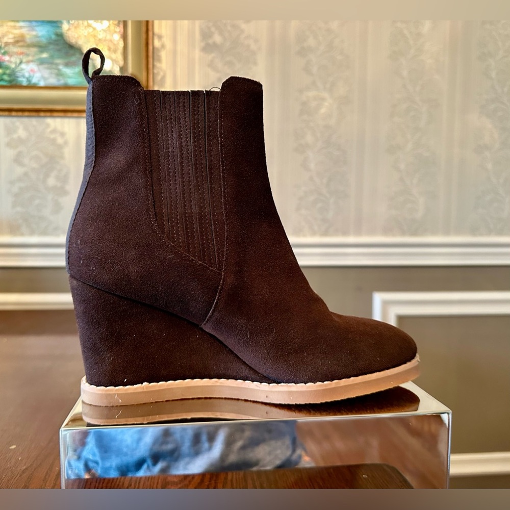 NWT!🤩Splendid!❄️WANDA!⛄️Wedge Heel Ankle Bootie/dark chocolate brown/Size-9 - Picture 2 of 14